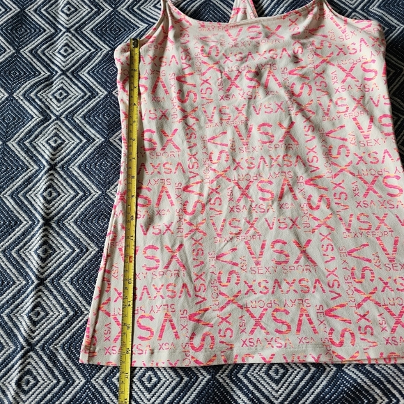 VSX Logo Print White Pink Racerback Tank - Picture 9 of 10